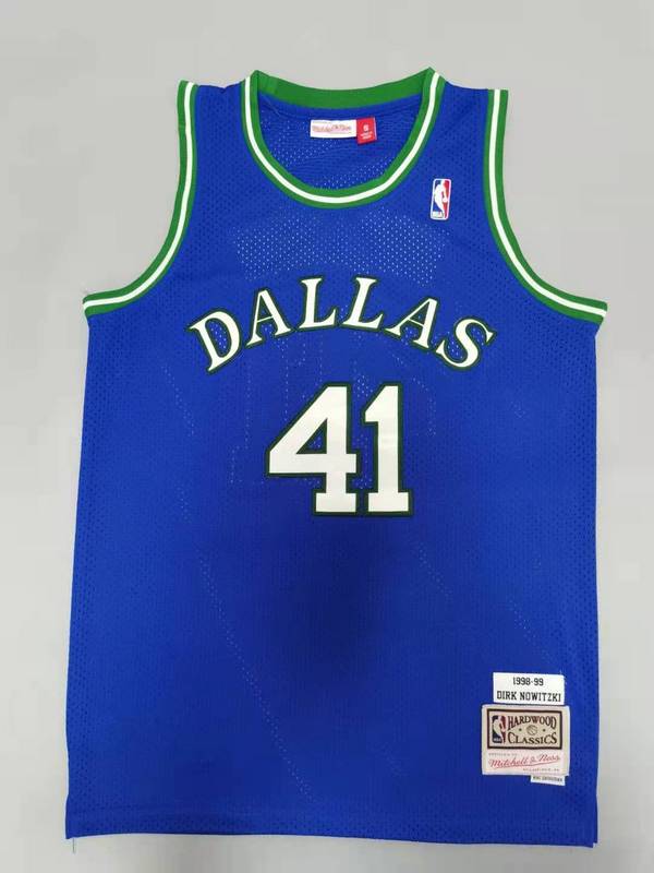 Men Dallas Mavericks #41 Nowitzki Blue Throwback 2025 NBA Jersey